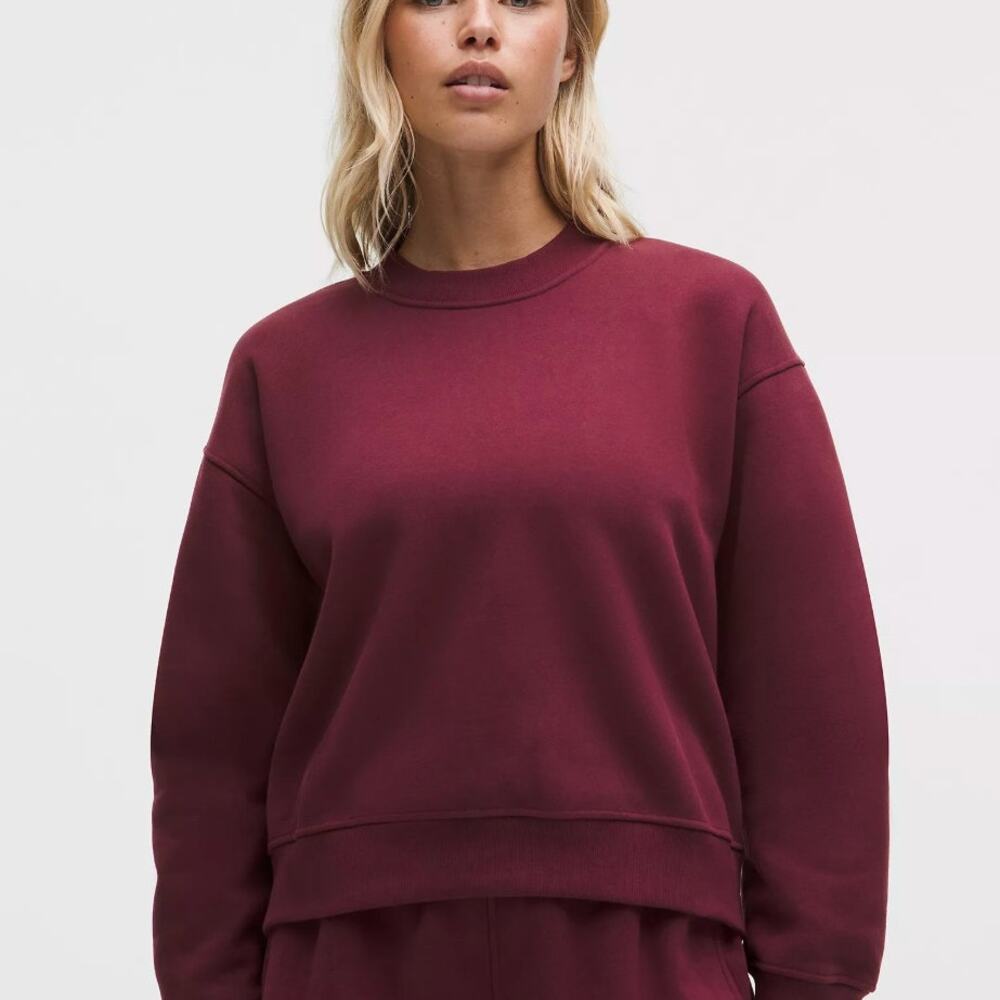 LULULEMON NWT Women's Steady State SuperLoft Crew w/ Wider Cuff Burgundy Bay L
